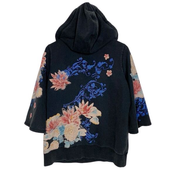 LUCKY BRAND Y2K Vintage Watercolor Floral Hoodie - Picture 1 of 13